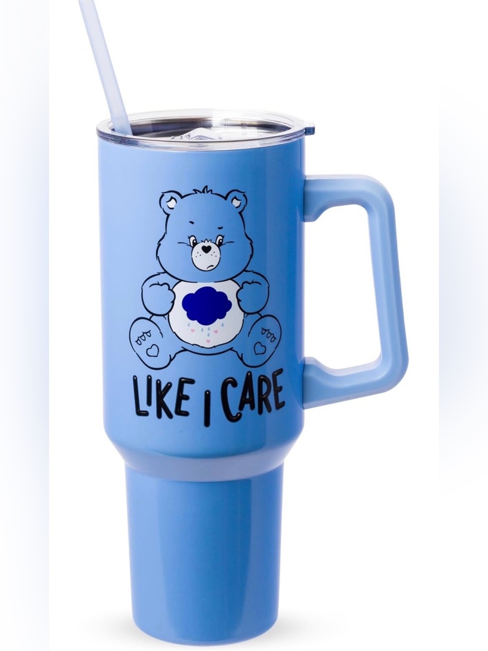 Carebear 'Like I Care' Bear Travel Mug with Straw